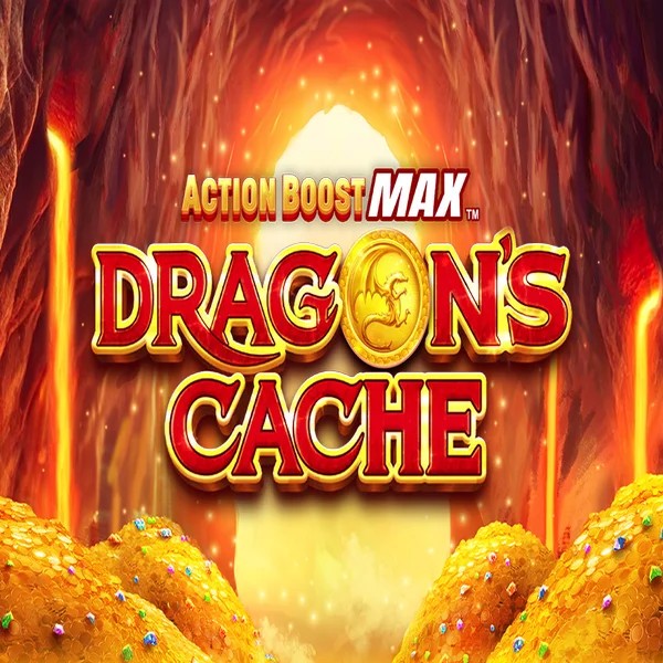 Action Boost Max Dragon's Cache online game logo by SpinPlay Games on spinorhinocasino.gr.com