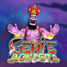 Genie Jackpots slot logo by Blueprint Gaming at Spinorhino Casino